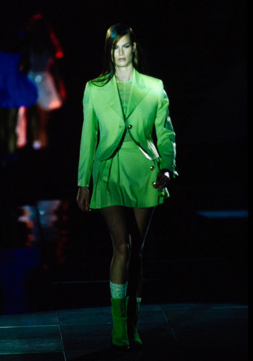 Spring 1994 Versace Lime Skirt Suit