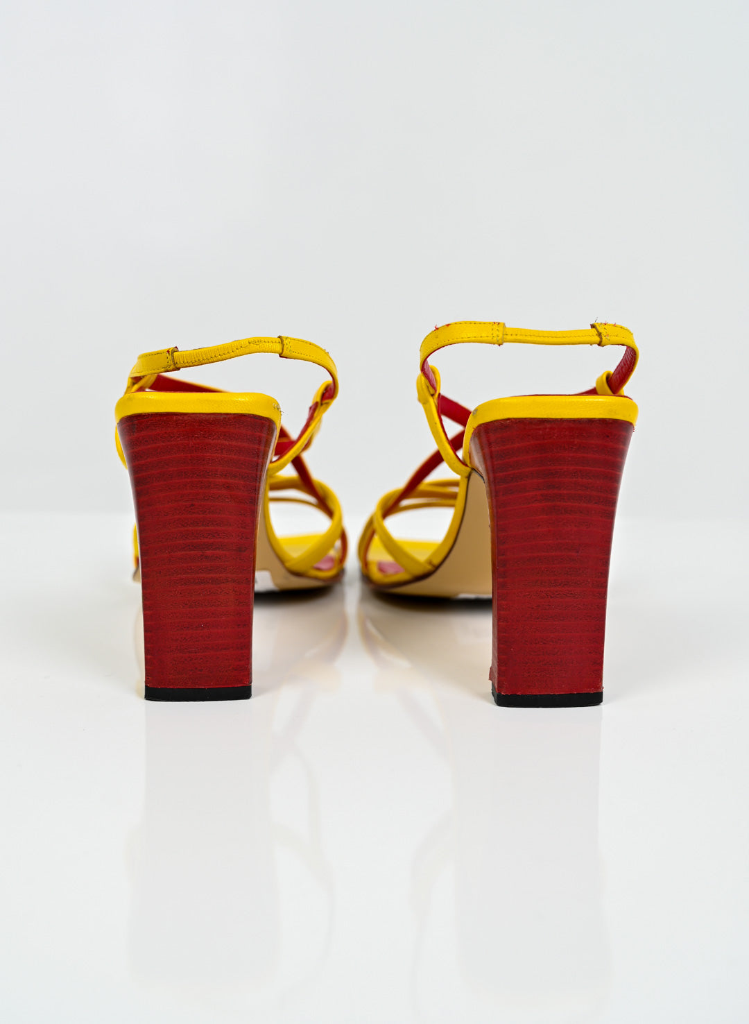Leather Canary Heeled Sandals (40)