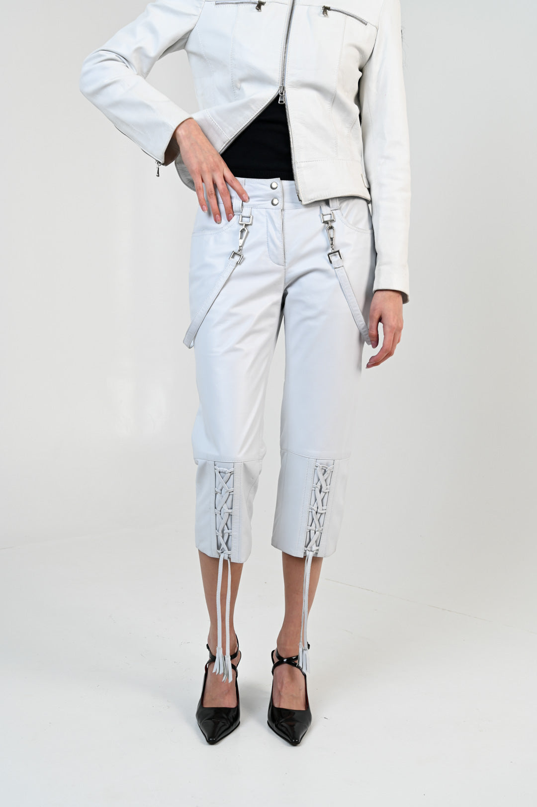Bianco Leather Capri Pants