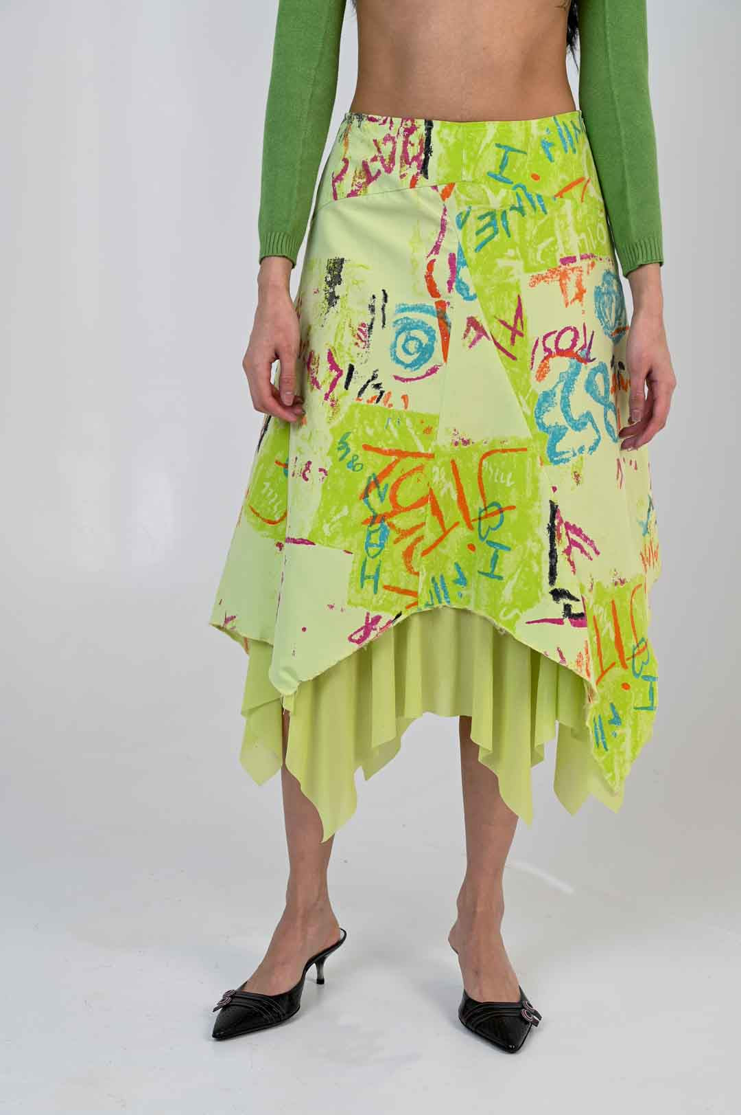 Scribble Handkerchief Skirt