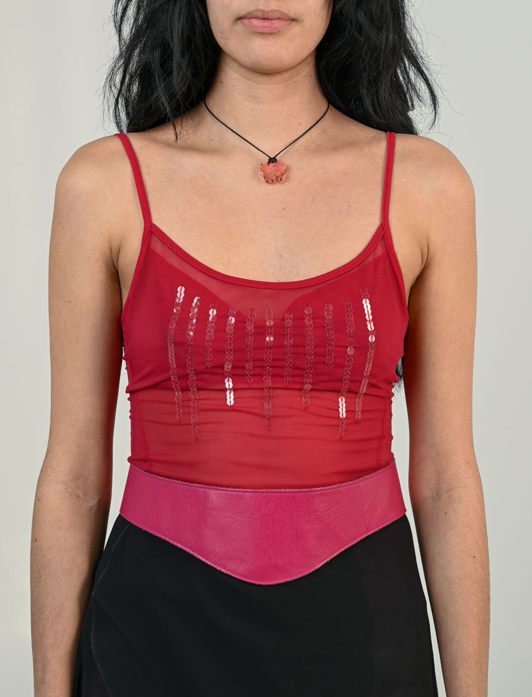 Raspberry Mesh Camisole
