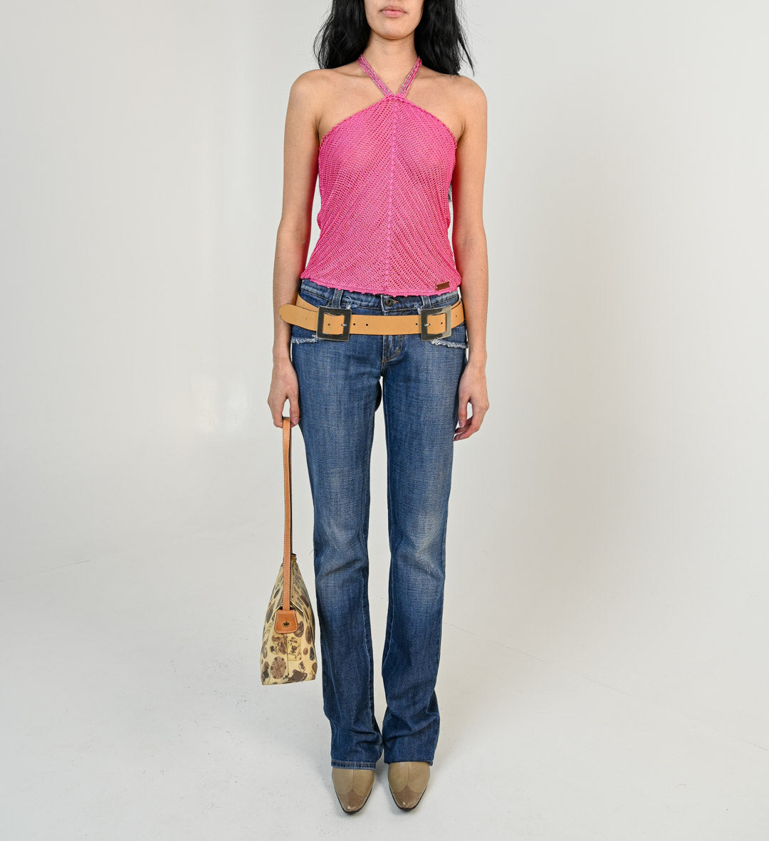 Fuchsia Crochet Halter Top