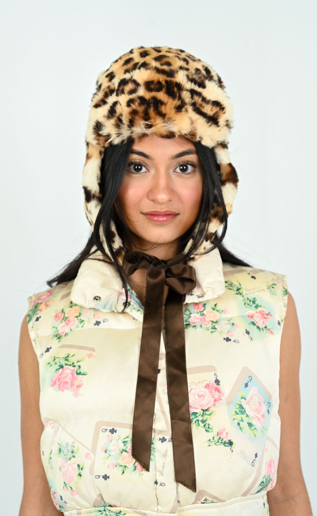 Blumarine Leopard Aviator Hat