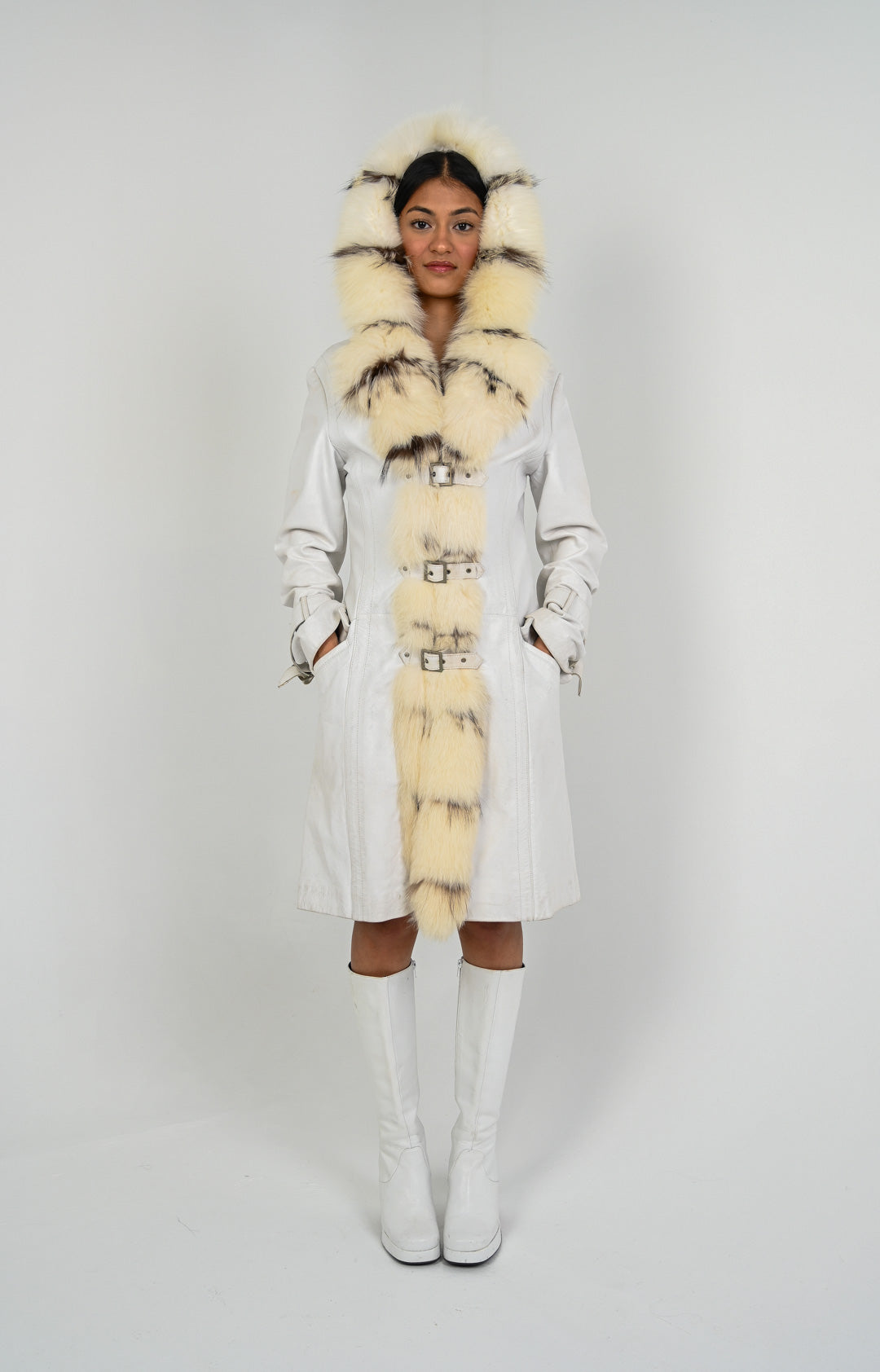 Arctic Fox Leather Coat