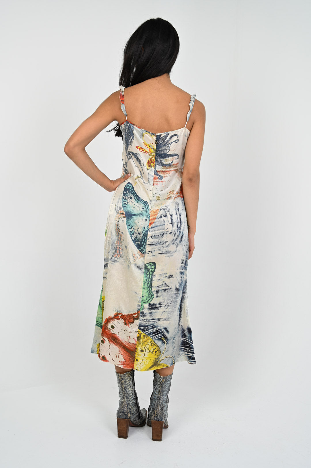 Robert Cavalli Silk Butterfly Dress