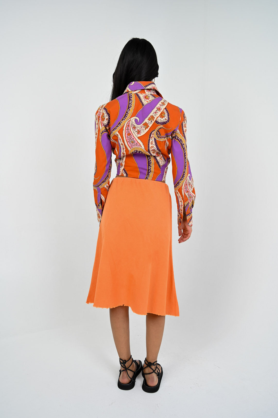 Cantaloupe Linen Drawstring Skirt