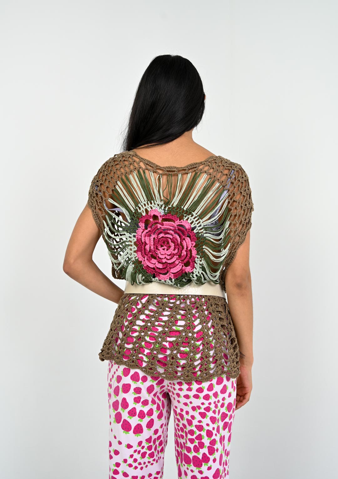 Moschino Crochet Rose Top