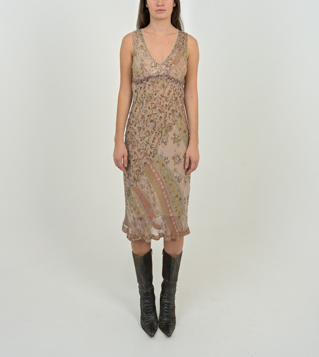 Silk Rosewood Sequin Dress