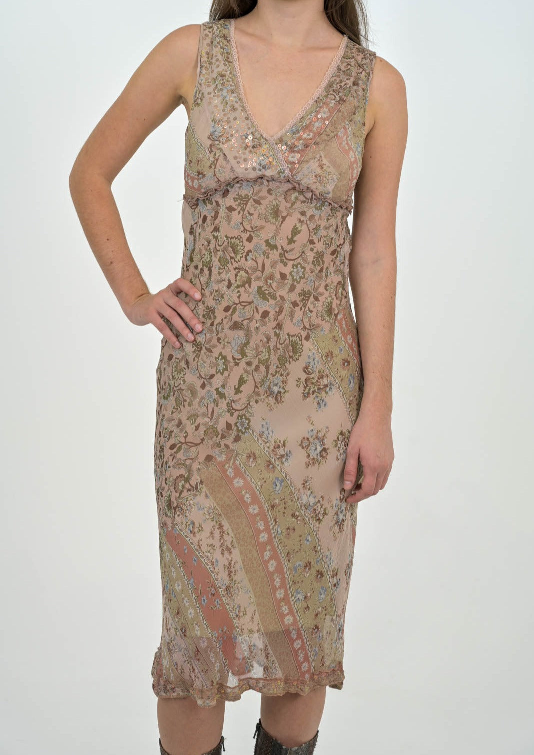 Silk Rosewood Sequin Dress