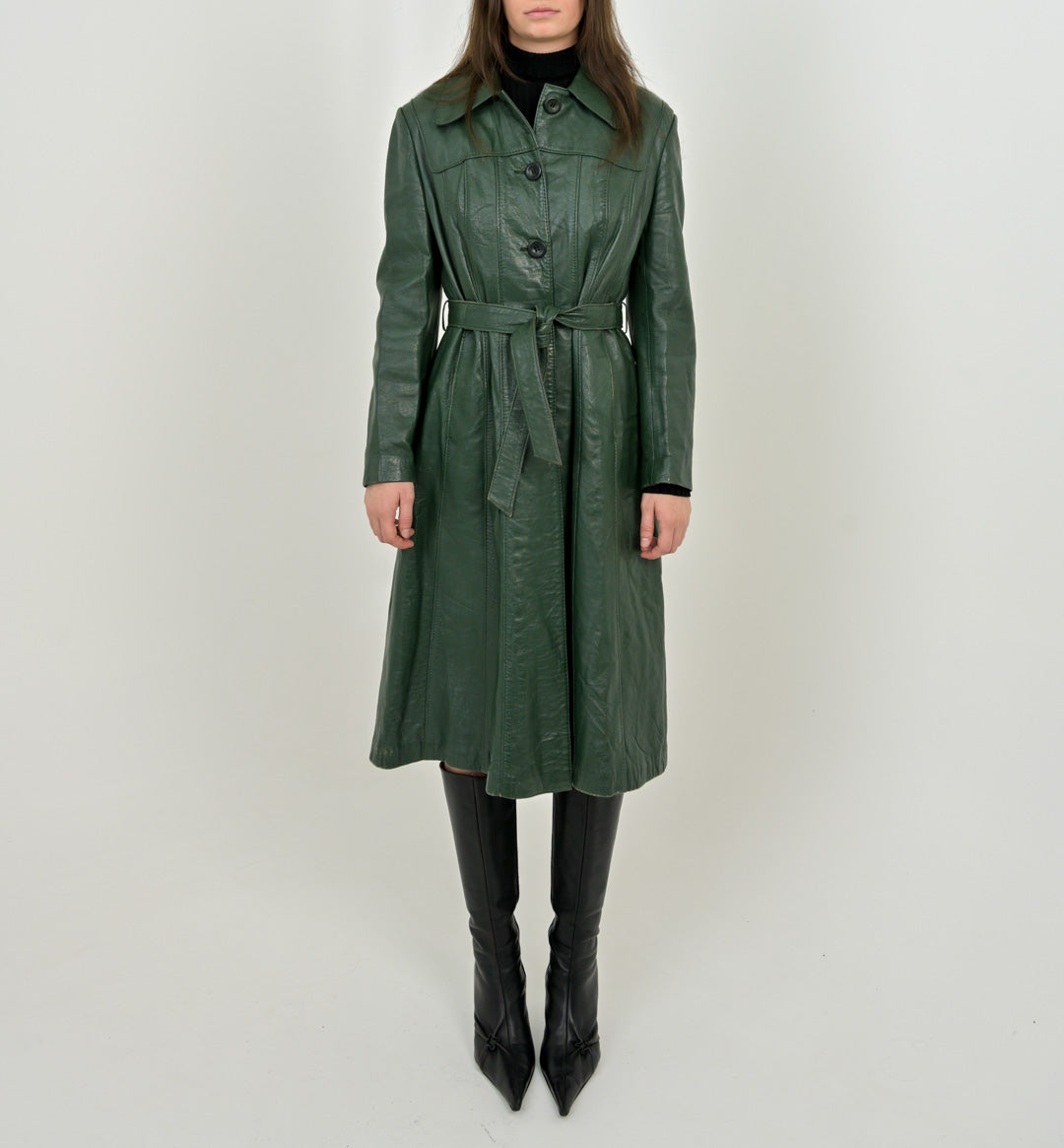 Pine Leather Trench