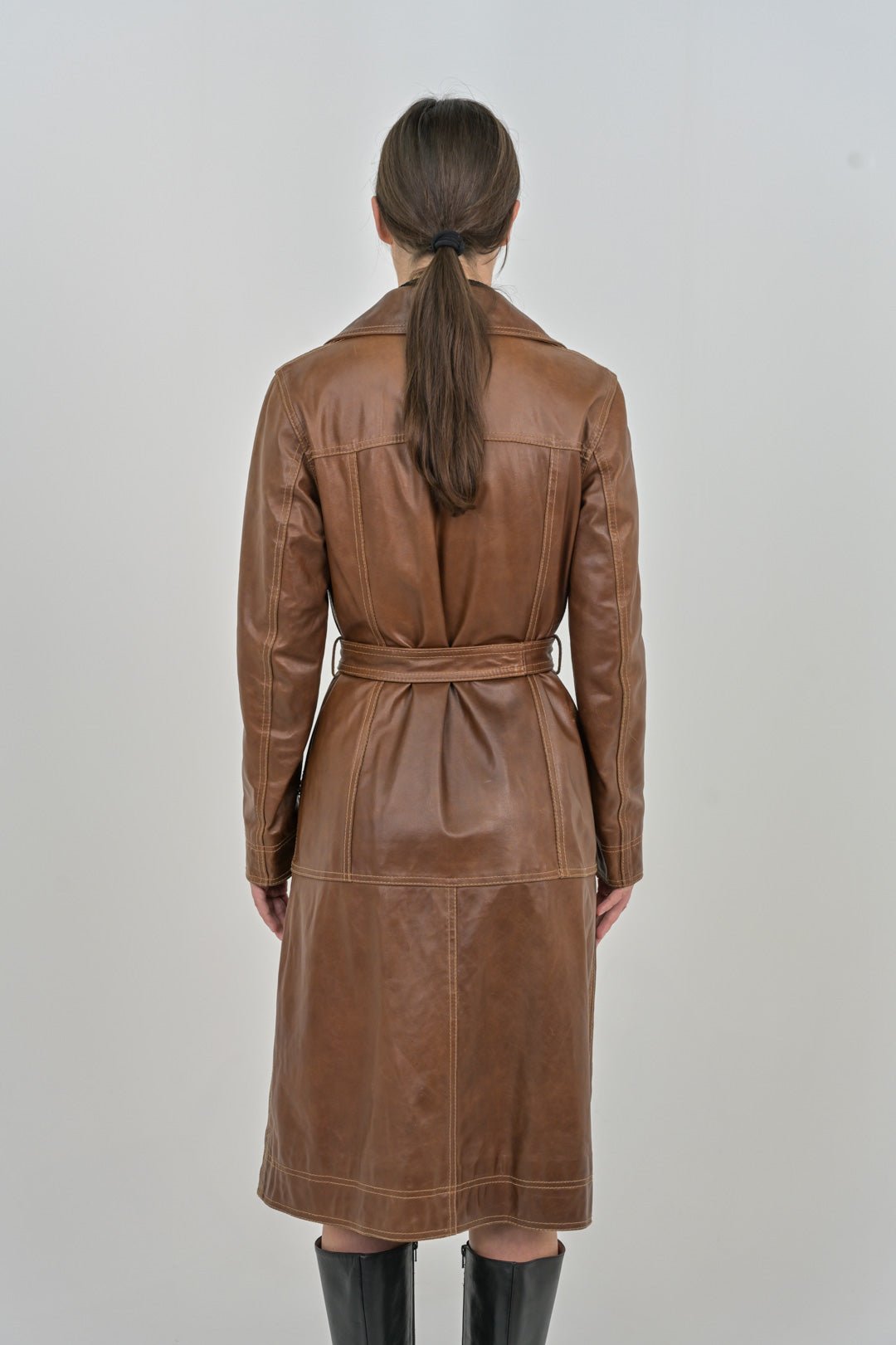 Hazelnut Leather Trench