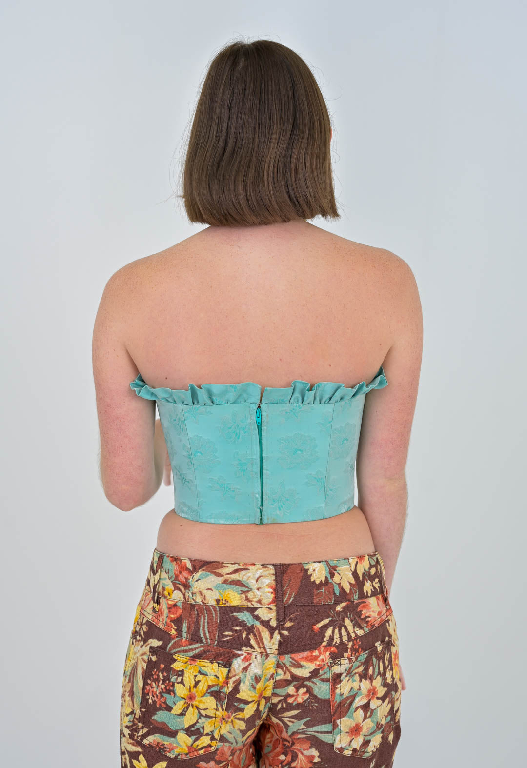 Mint Brocade Bustier