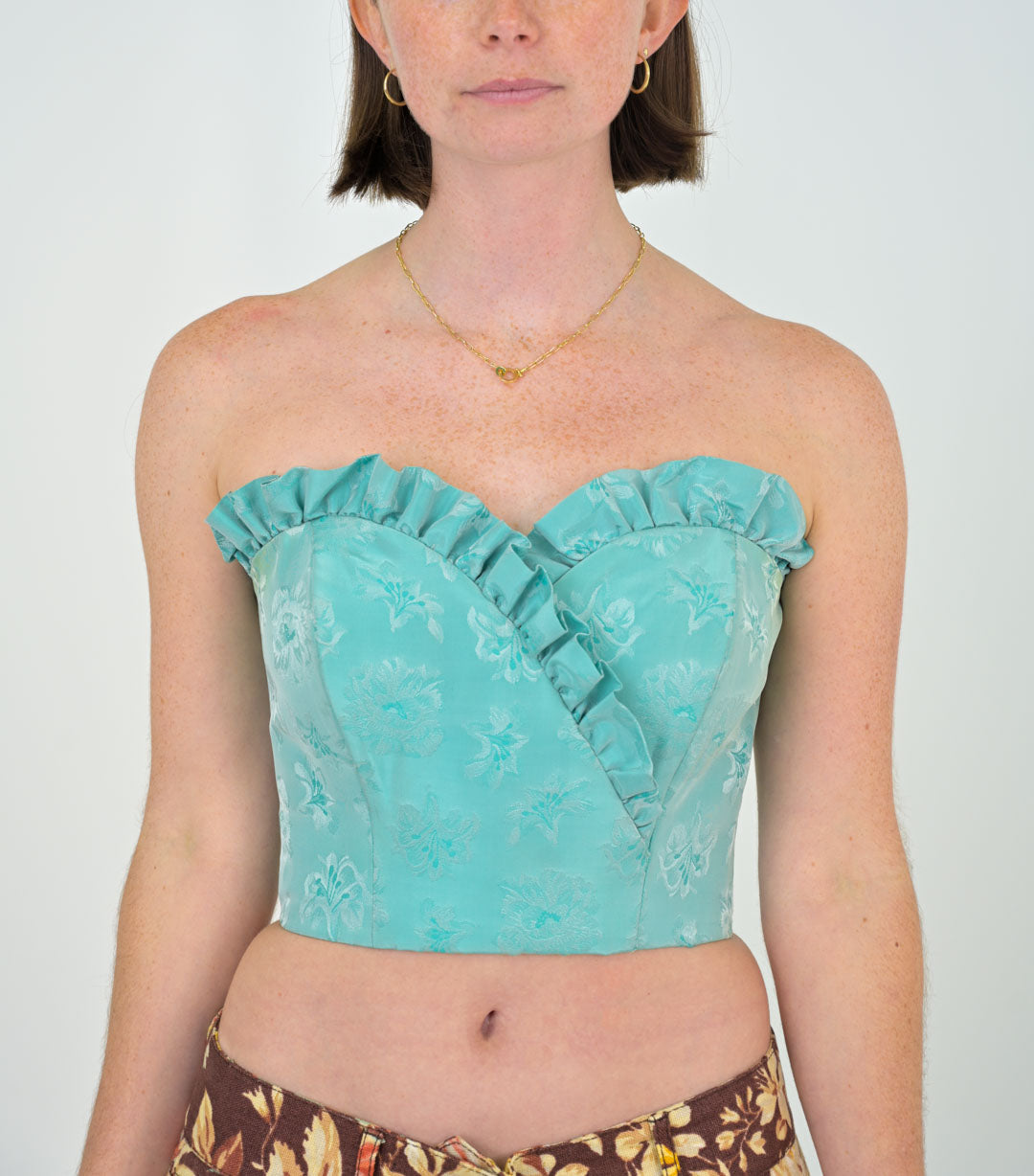 Mint Brocade Bustier