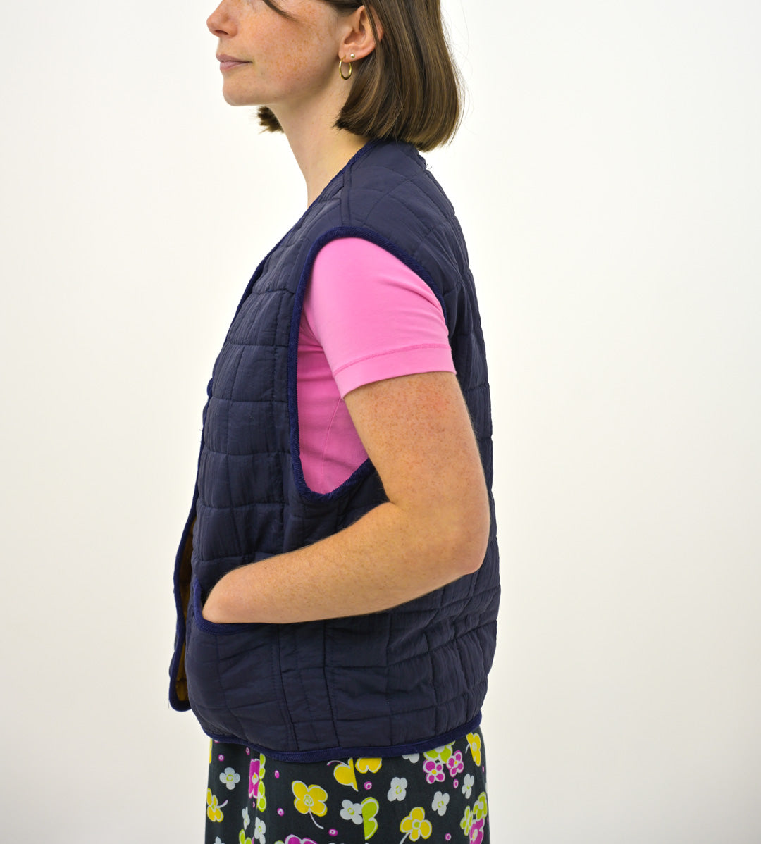 Inky Blue Quilted Vest