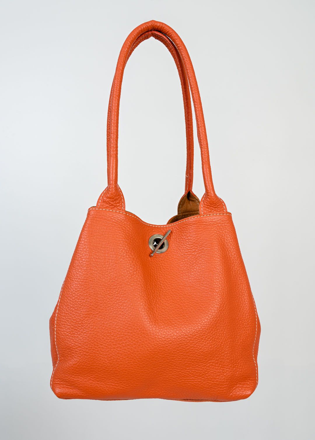 Tangerine Grained Leather Purse