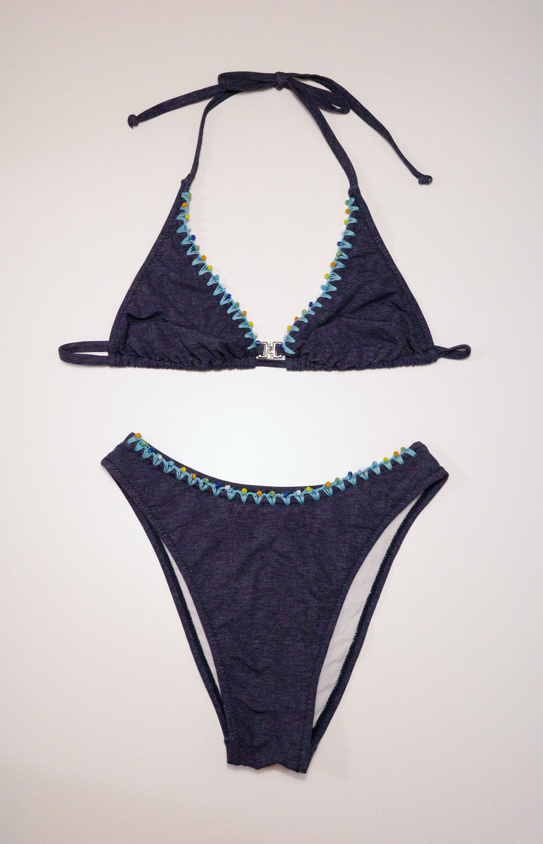 Navy Beaded Bikini