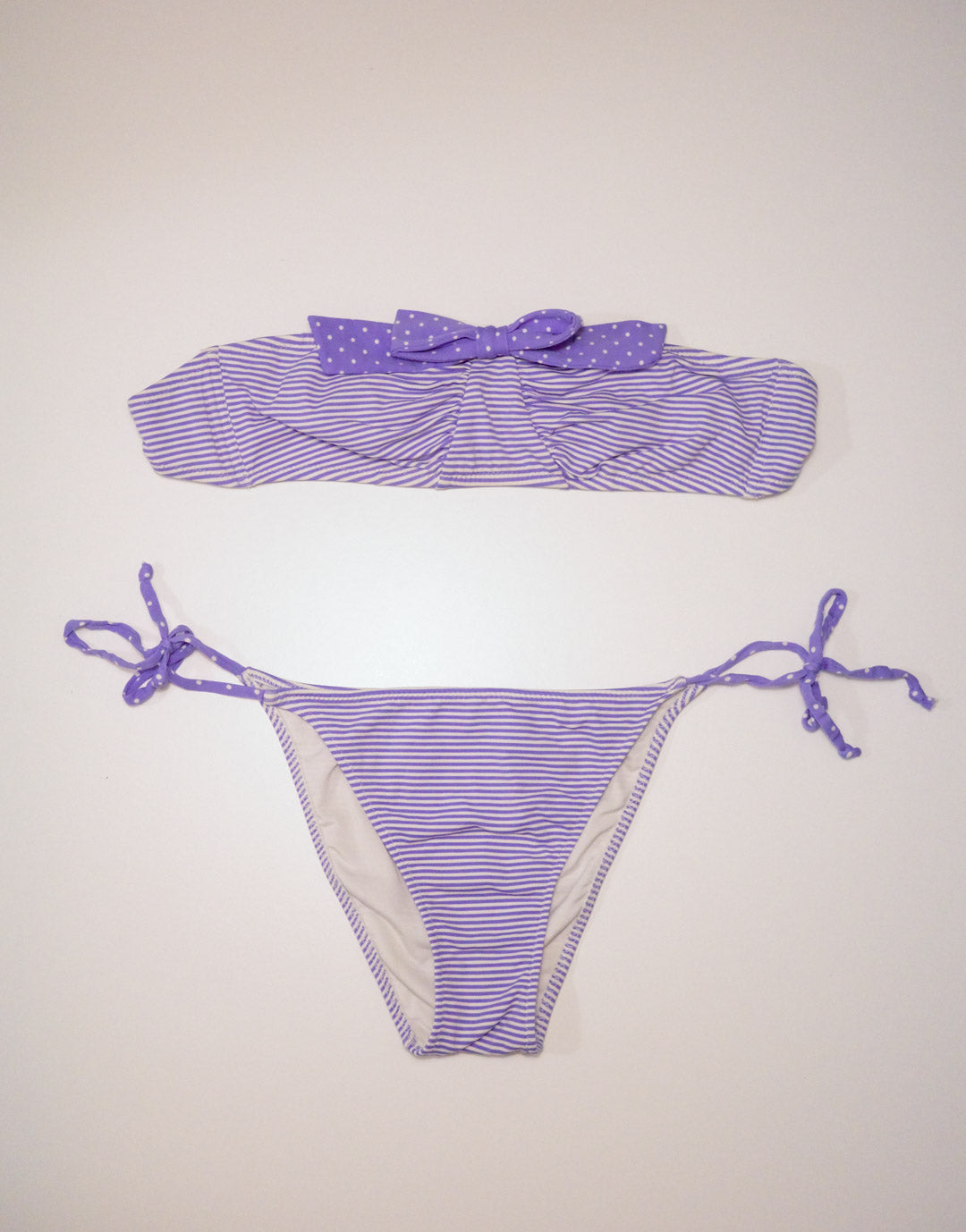 Lilac Stripe Bandeau Bikini