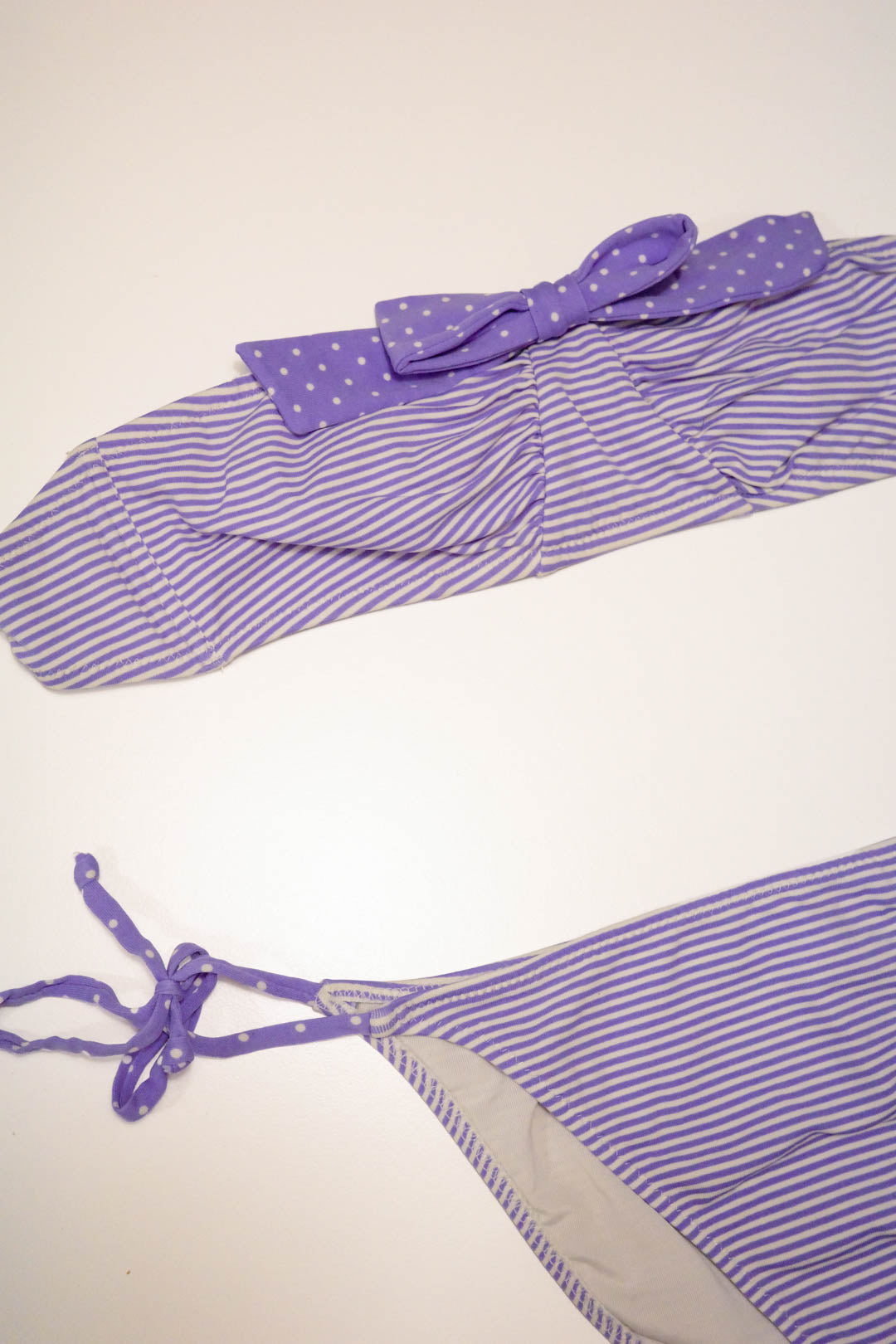 Lilac Stripe Bandeau Bikini