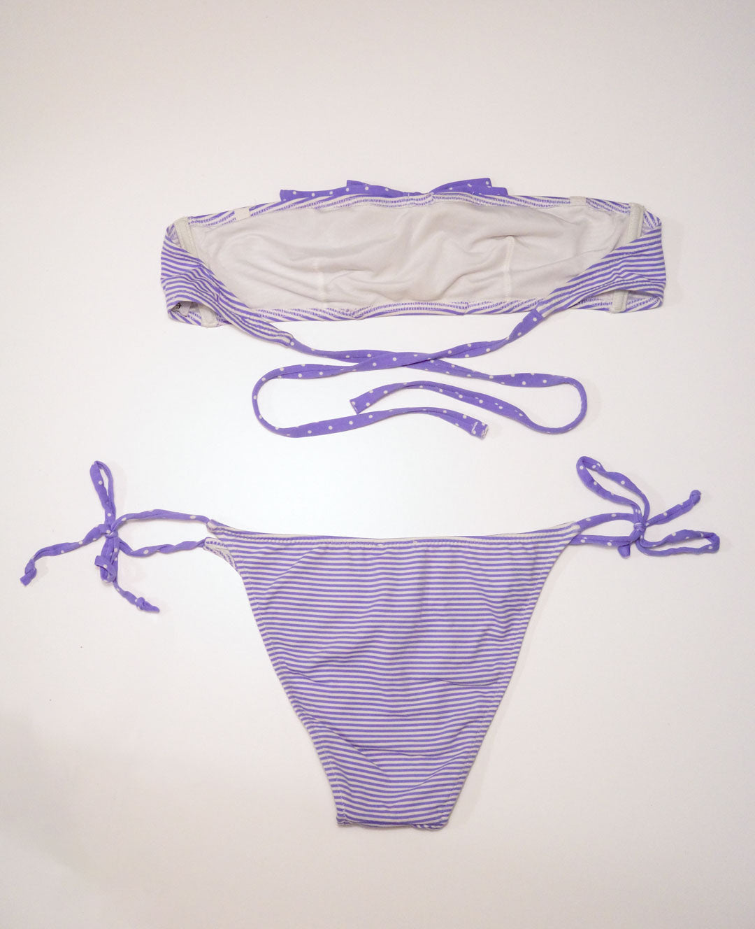 Lilac Stripe Bandeau Bikini