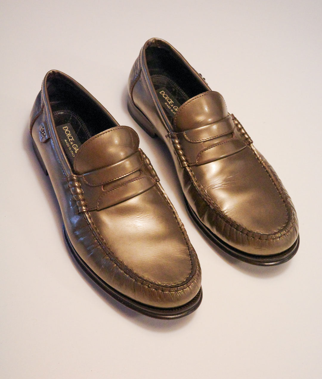 Dolce & Gabbana Sage Leather Loafers | 8
