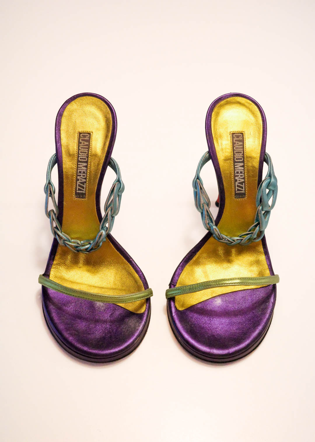 Claudio Merazzi Polychrome Leather Loop Heels | 37