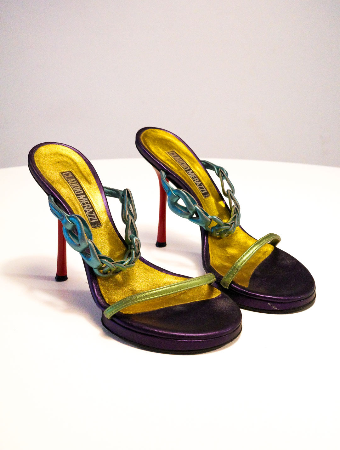 Claudio Merazzi Polychrome Leather Loop Heels | 37