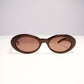 Valentino Walnut Oval Sunglasses