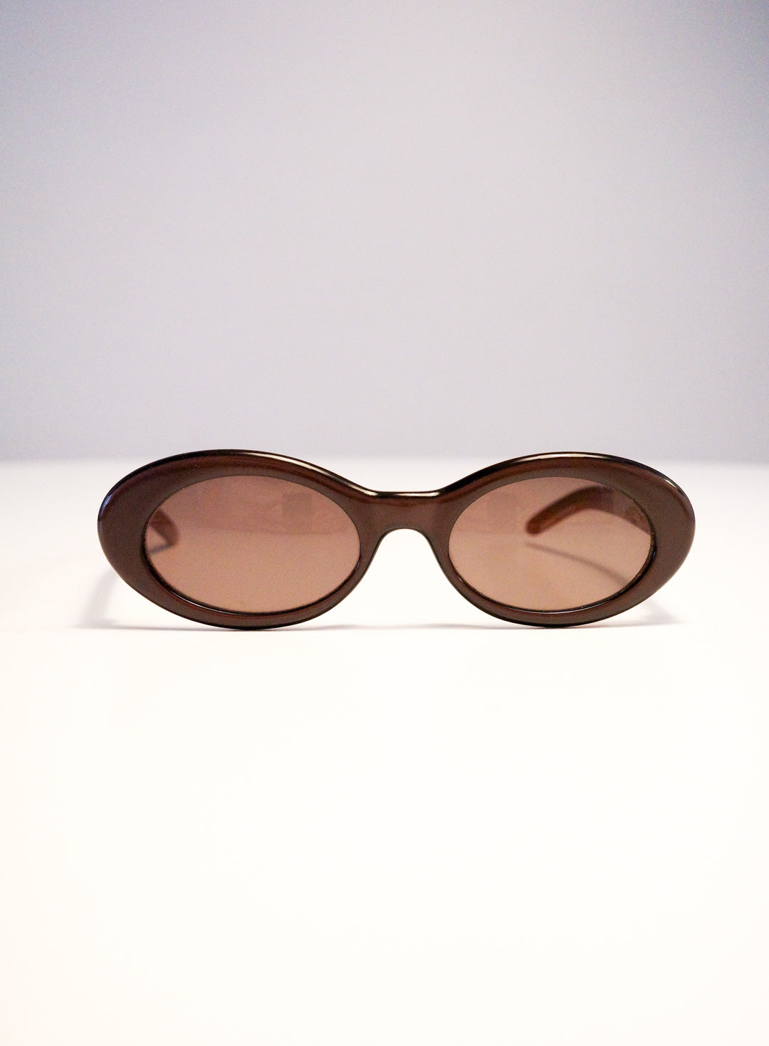 Valentino Walnut Oval Sunglasses