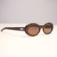 Valentino Walnut Oval Sunglasses