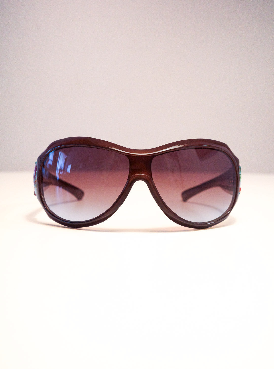 Gucci Taupe Horsebit Mask Sunglasses