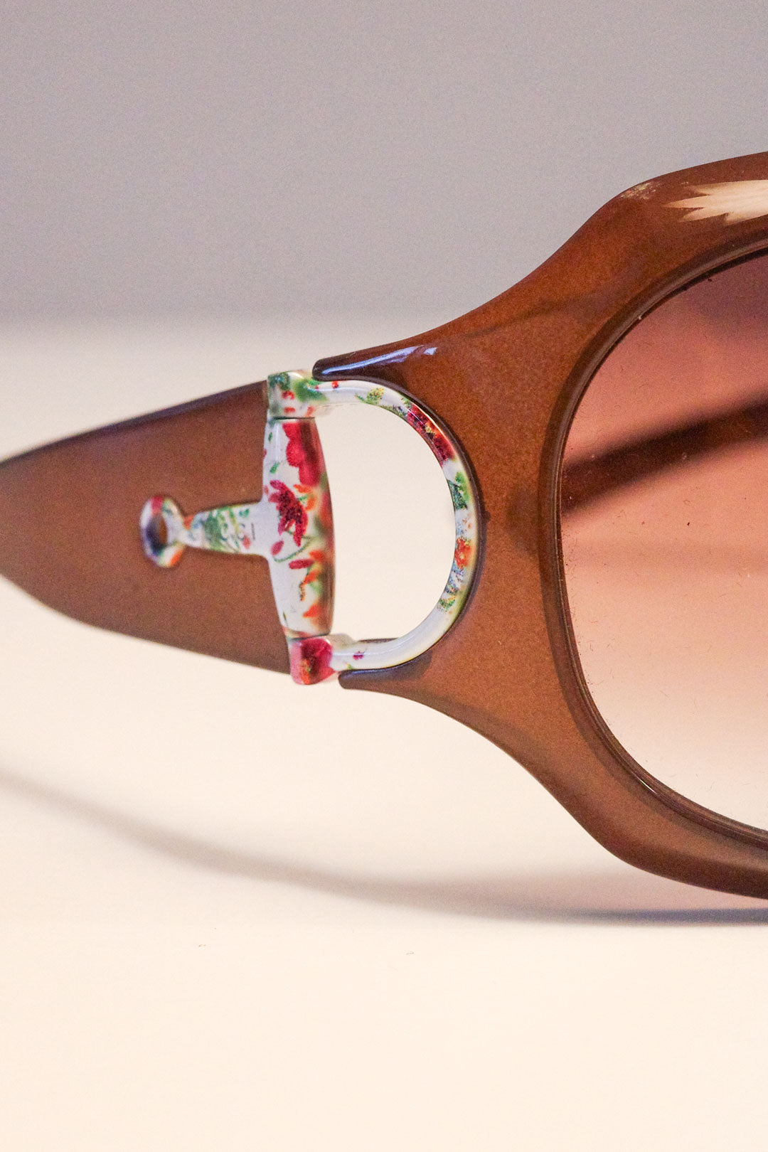 Gucci Taupe Horsebit Mask Sunglasses