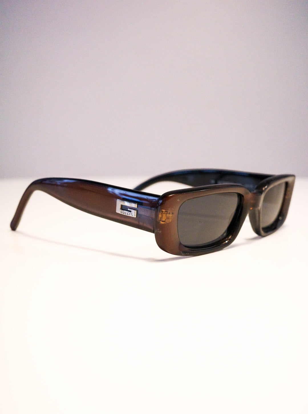 Gucci Chestnut Rectangular Sunglasses
