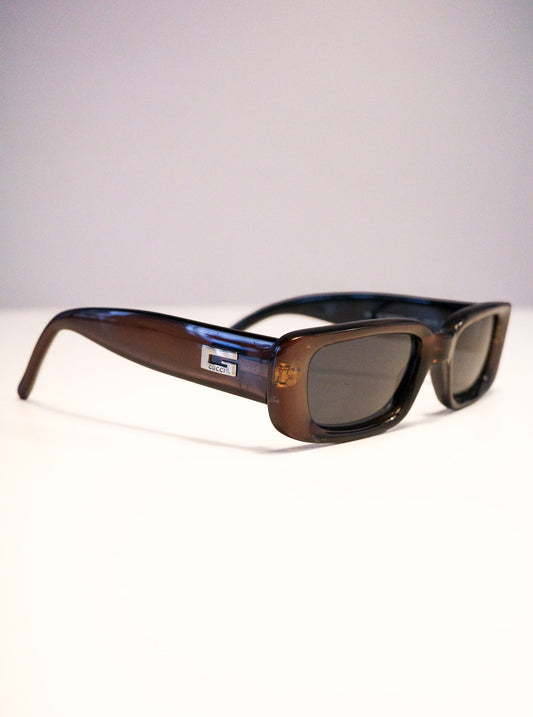 Gucci Chestnut Rectangular Sunglasses