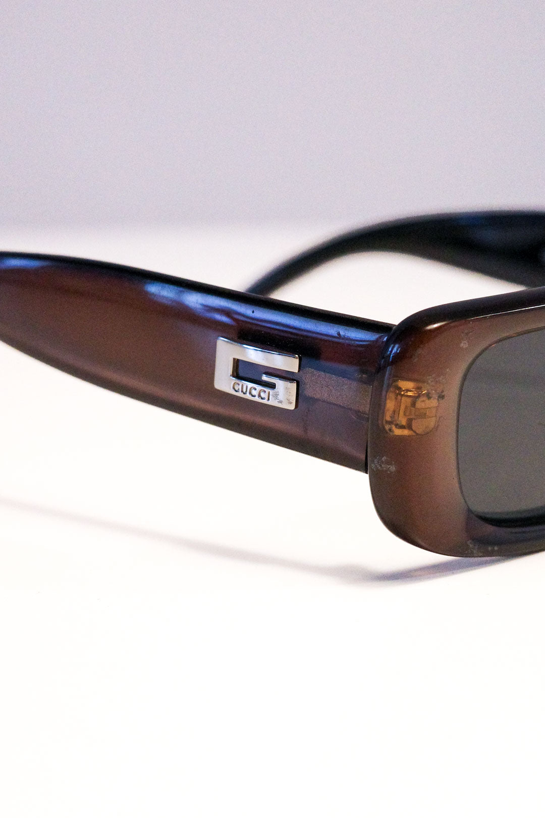 Gucci Chestnut Rectangular Sunglasses