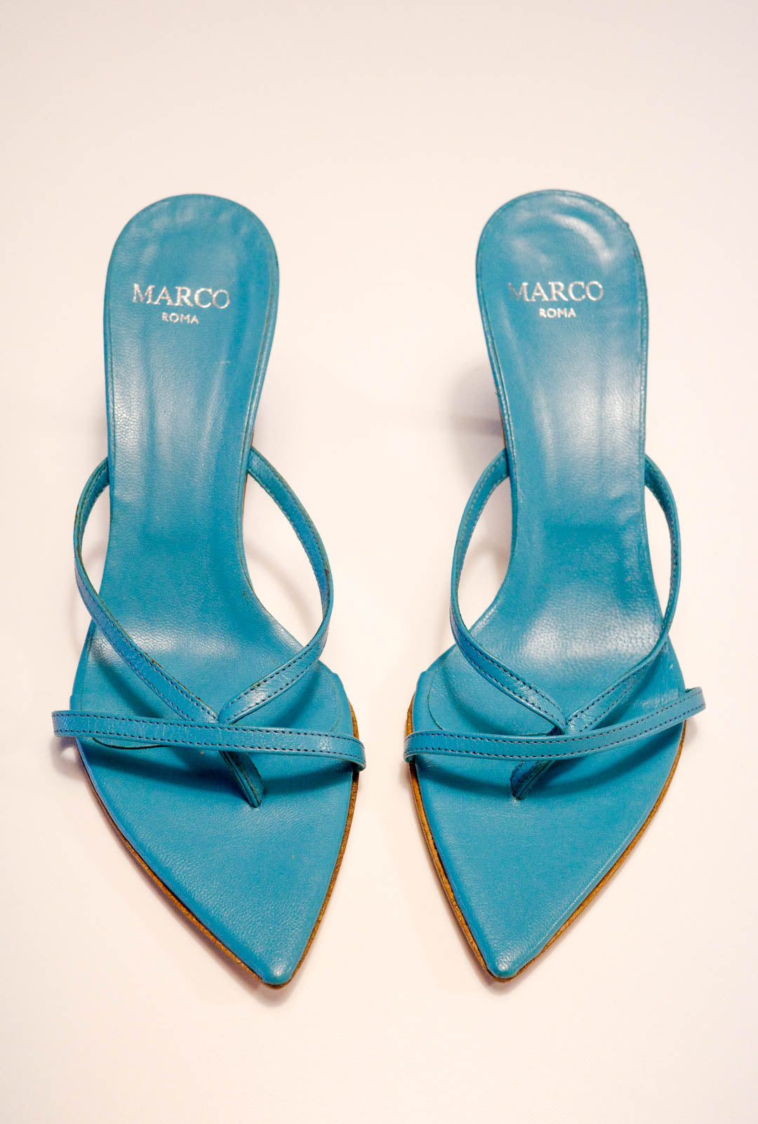 Marco Azure Leather Pointed Heels | 36