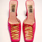 Vita Mori Watermelon Leather Laced Mules | 37