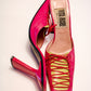 Vita Mori Watermelon Leather Laced Mules | 37