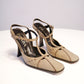Prada Ecru Suede T-Strap Pumps | 36
