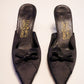 Salvatore Ferragamo Onyx Satin Mules | 37.5
