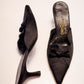 Salvatore Ferragamo Onyx Satin Mules | 37.5