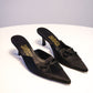 Salvatore Ferragamo Onyx Satin Mules | 37.5