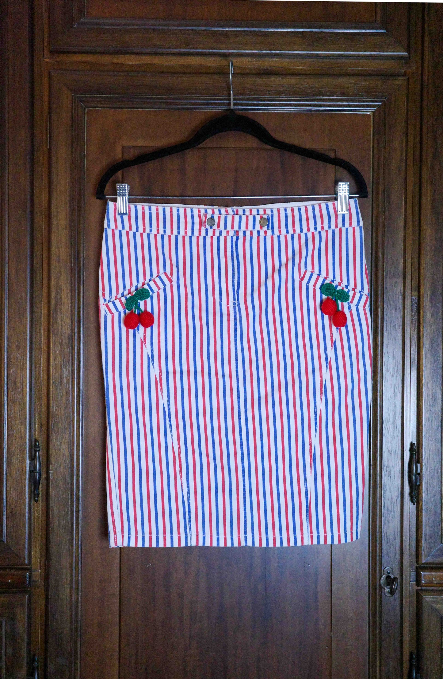 Armani Cherry Pinstripe Skirt