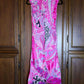 Angela Gavioli Fuchsia Silk Illusion Dress
