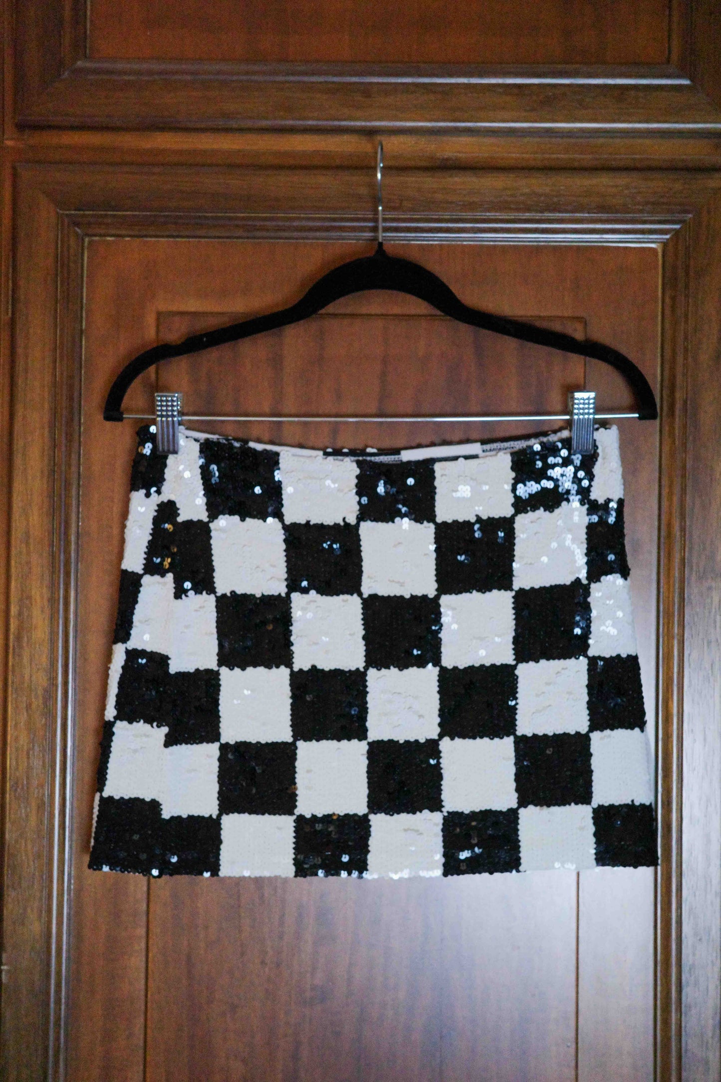 Jorando Checkerboard Sequin Skirt