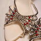 Sergio Rossi Ivory Bedazzled Mules | 40
