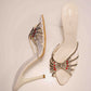 Sergio Rossi Ivory Bedazzled Mules | 40