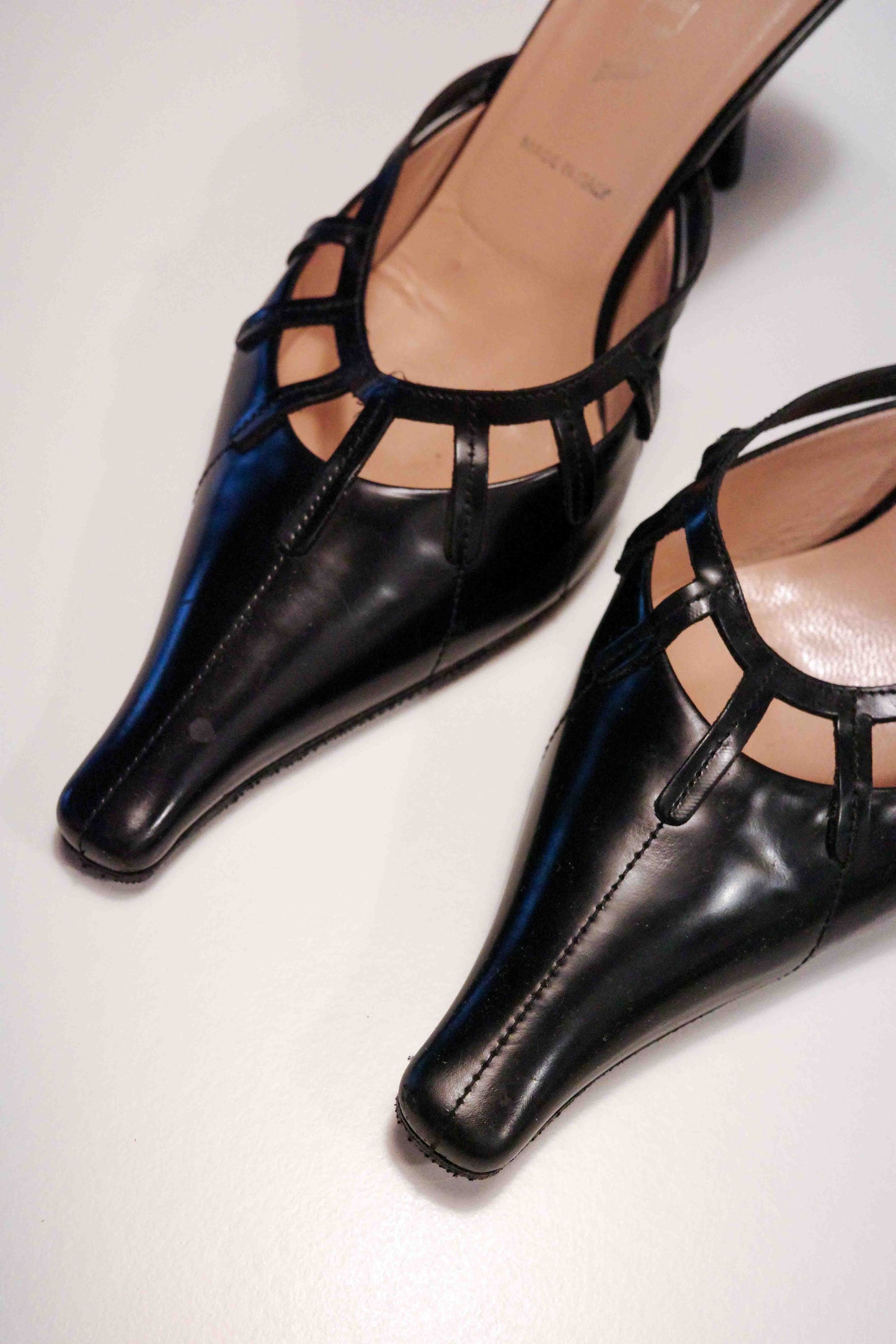 Prada Leather Cage Mules | 37