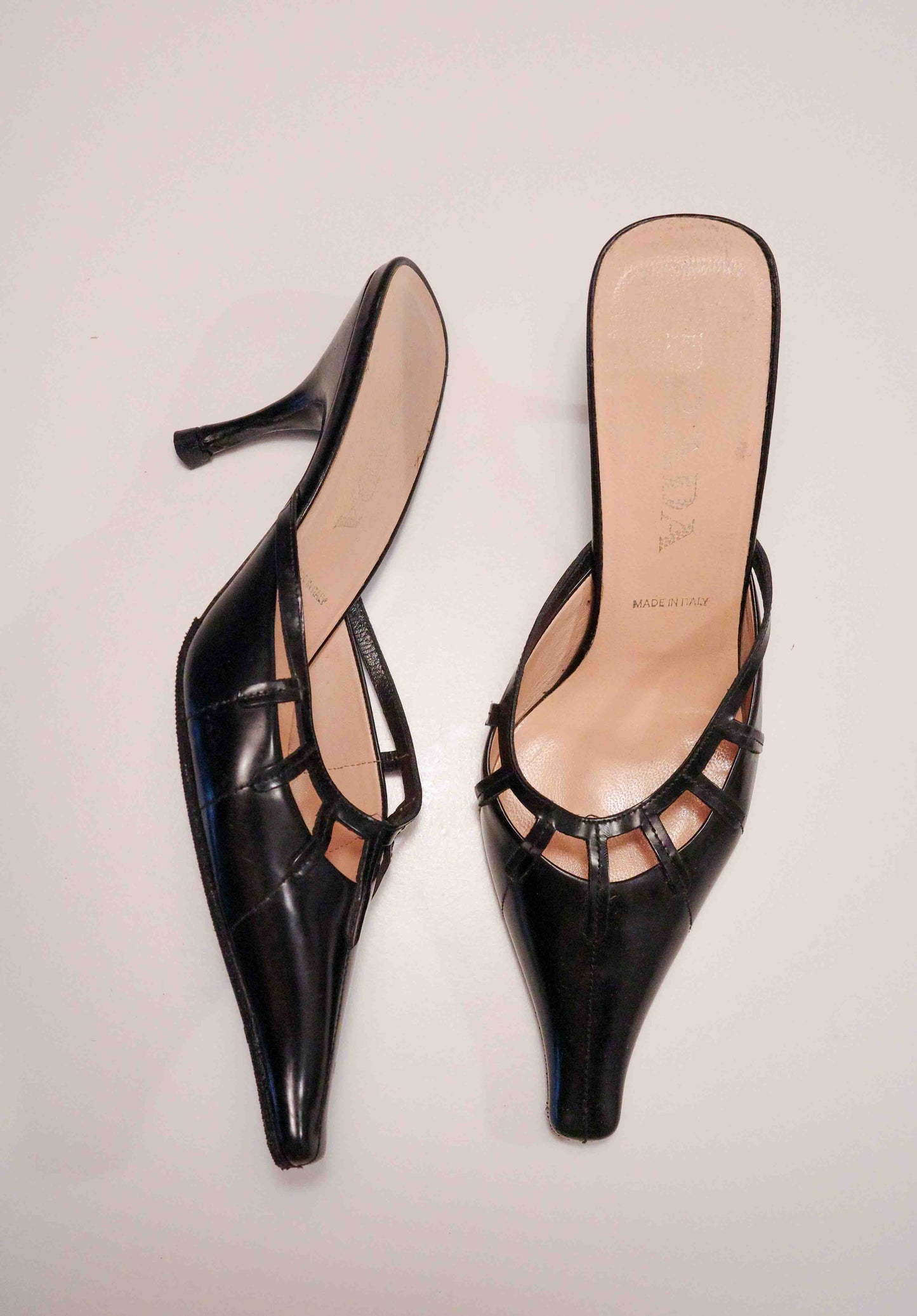 Prada Leather Cage Mules | 37