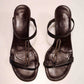 Gucci Mahogany Link Leather Sandals | 40