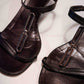 Gucci Mahogany Link Leather Sandals | 40